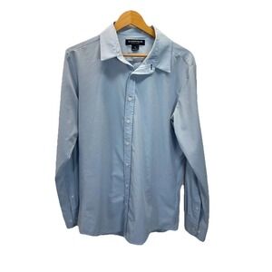 Mizzen + Main Shirt Mens L Blue Button Long Sleeve Performance Office Stretch